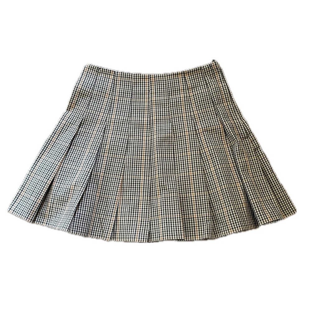 H&M • Divided • Beige • Brown • Plaid • Pleated • Mini • Skirt • 2 •